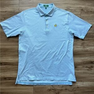 Masters Peter Millar Polo Shirt Men’s Size XL Blue White check Augusta Golf
